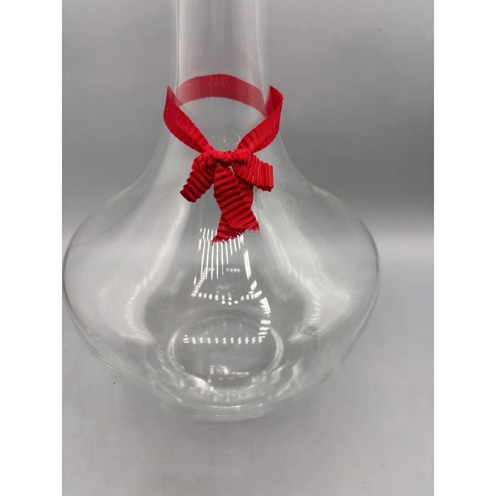 Vintage Tall Clear Glass Wine Decanter with‎ Faceted Stopper 16.5 in Bar EMPTY